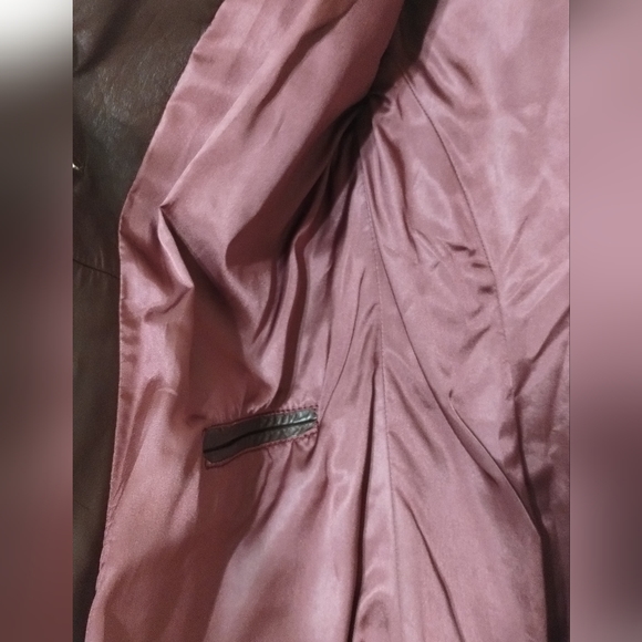 Vintage Etienne Aigner Burgundy Leather Jacket - Picture 3 of 6